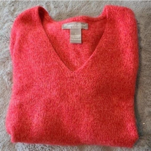 Grayson Dunn Sweaters - Grayson Dunn Red Coral Super Soft Cashmere Sweater | Size Large